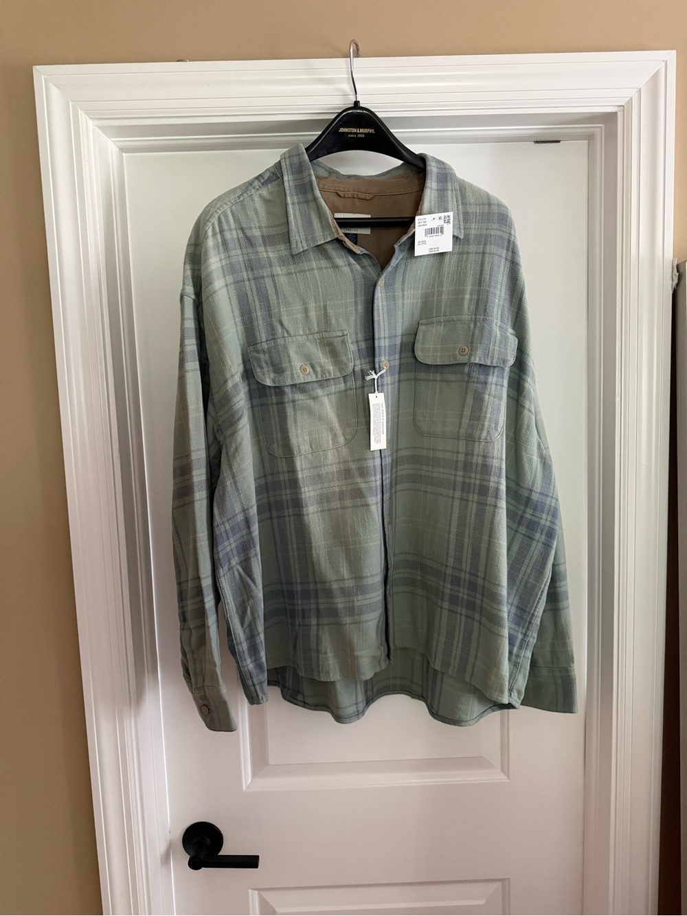 American Eagle Outfitters Light Blue Plaid Shirt Jacket